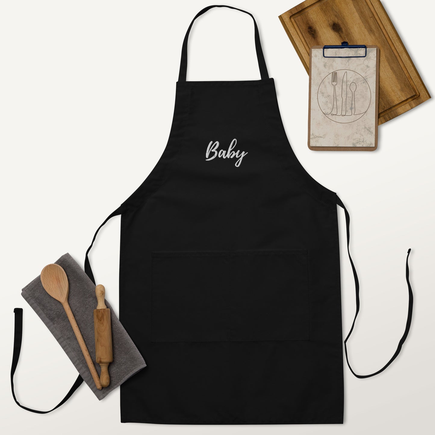 Embroidered 'Baby' Apron
